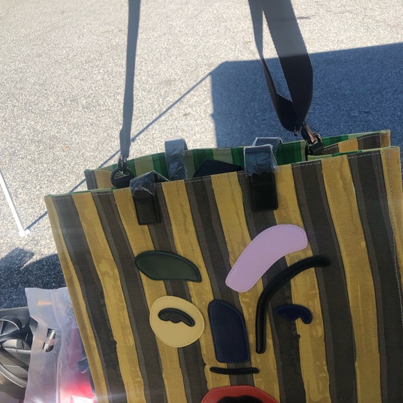 Art Canvas Striped Tote - Picture 9 of 11